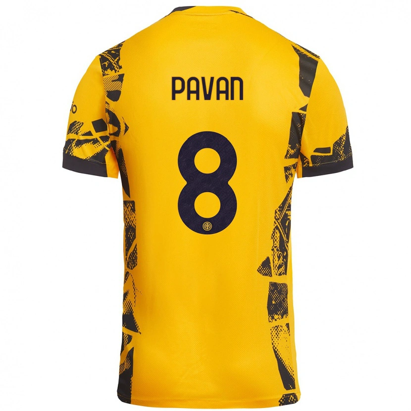 Danxen Damen Matilde Pavan #8 Gold Schwarz Ausweichtrikot Trikot 2024/25 T-Shirt