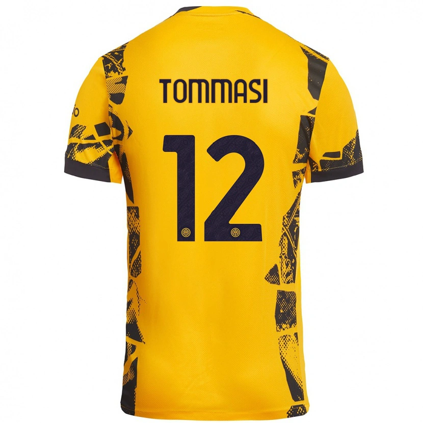 Danxen Damen Francesco Tommasi #12 Gold Schwarz Ausweichtrikot Trikot 2024/25 T-Shirt