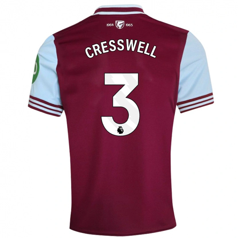 Danxen Kinder Aaron Cresswell #3 Dunkelrot Heimtrikot Trikot 2024/25 T-Shirt
