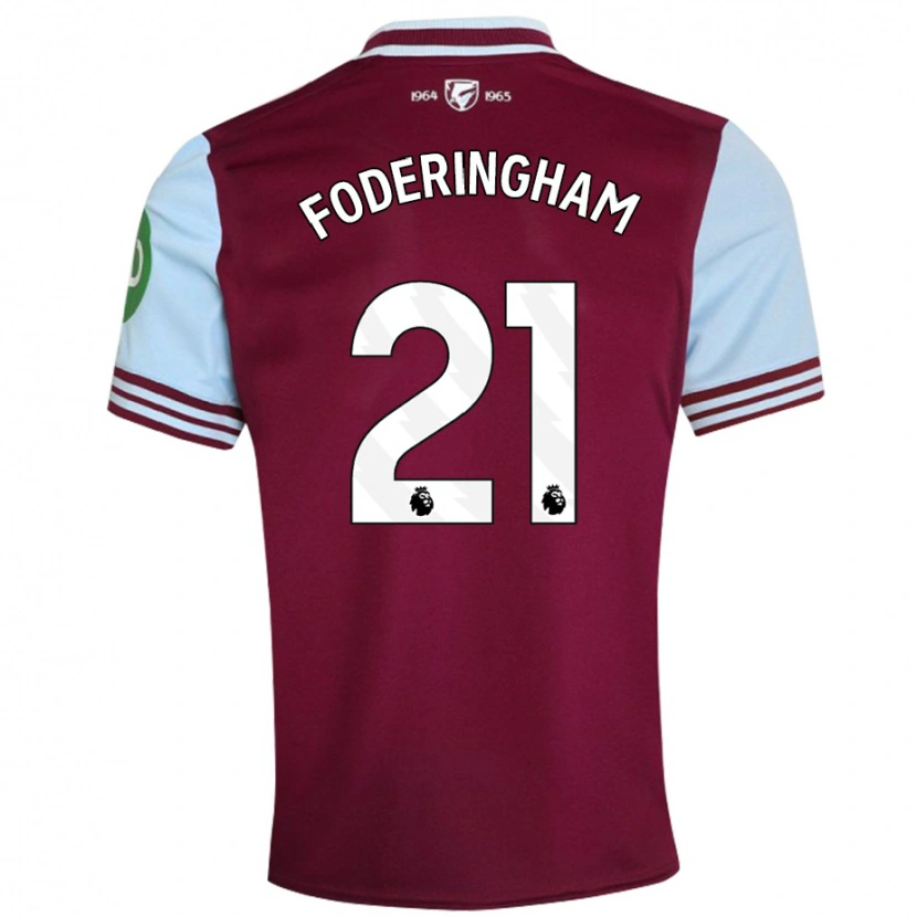 Danxen Kinder Wes Foderingham #21 Dunkelrot Heimtrikot Trikot 2024/25 T-Shirt