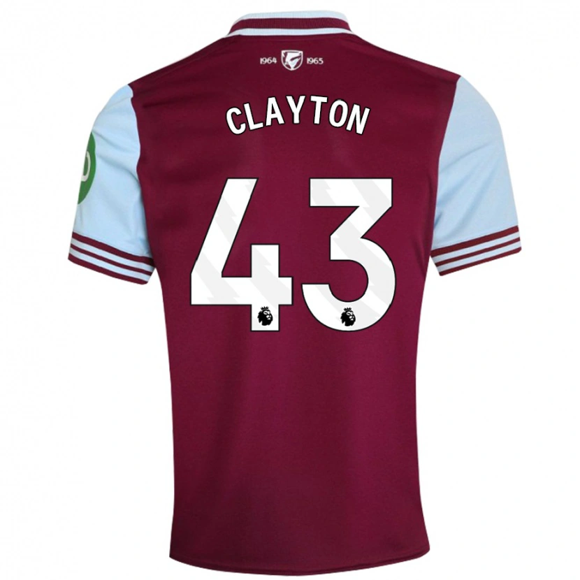 Danxen Kinder Regan Clayton #43 Dunkelrot Heimtrikot Trikot 2024/25 T-Shirt