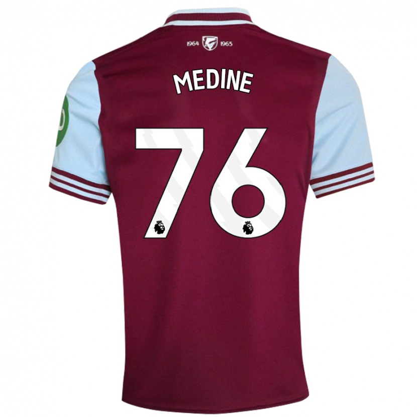 Danxen Kinder Jethro Medine #76 Dunkelrot Heimtrikot Trikot 2024/25 T-Shirt