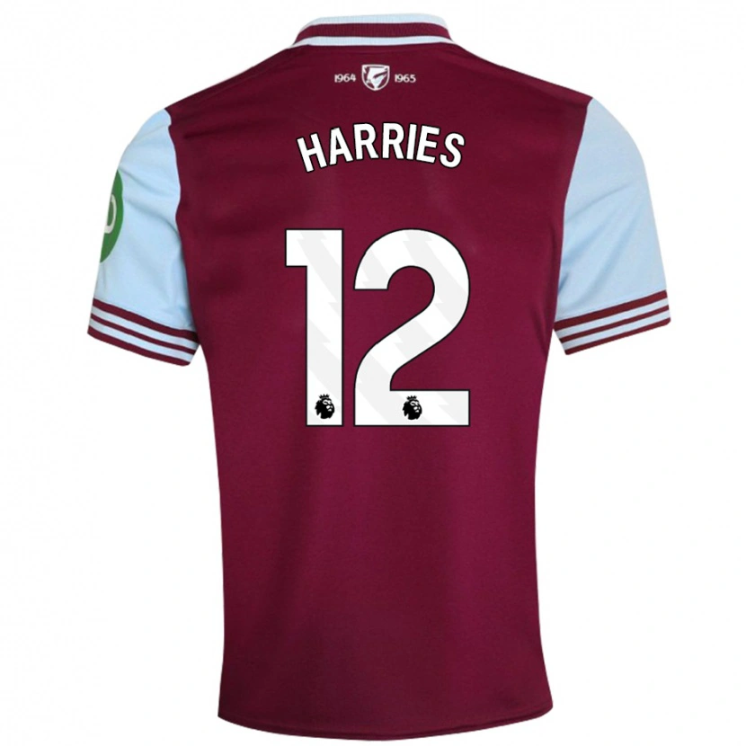 Danxen Kinder Emma Harries #12 Dunkelrot Heimtrikot Trikot 2024/25 T-Shirt