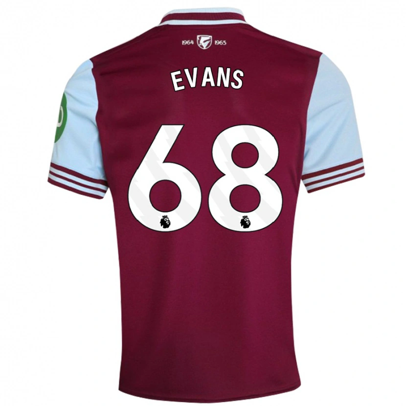 Danxen Kinder Isaac Evans #68 Dunkelrot Heimtrikot Trikot 2024/25 T-Shirt