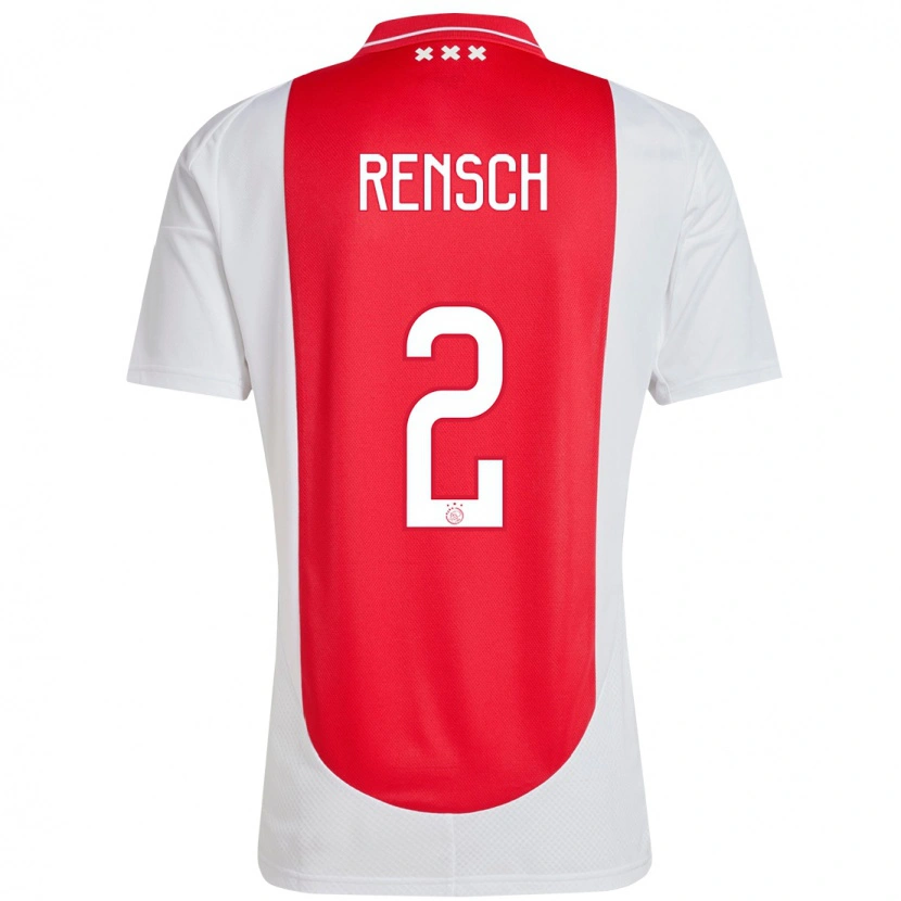 Danxen Kinder Devyne Rensch #2 Rot Weiß Heimtrikot Trikot 2024/25 T-Shirt