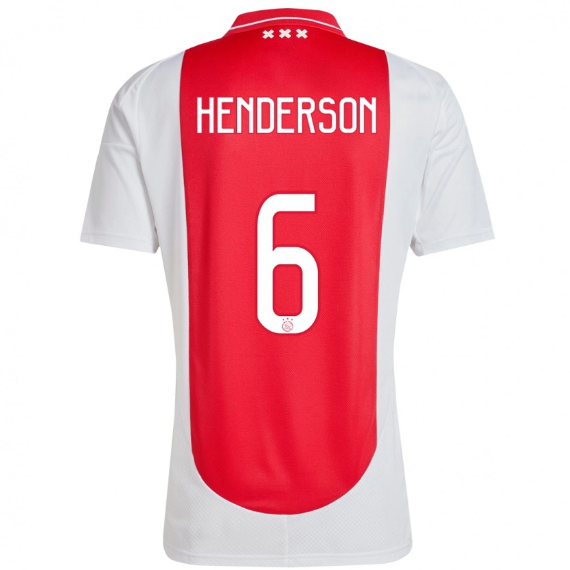 Danxen Kinder Jordan Henderson #6 Rot Weiß Heimtrikot Trikot 2024/25 T-Shirt
