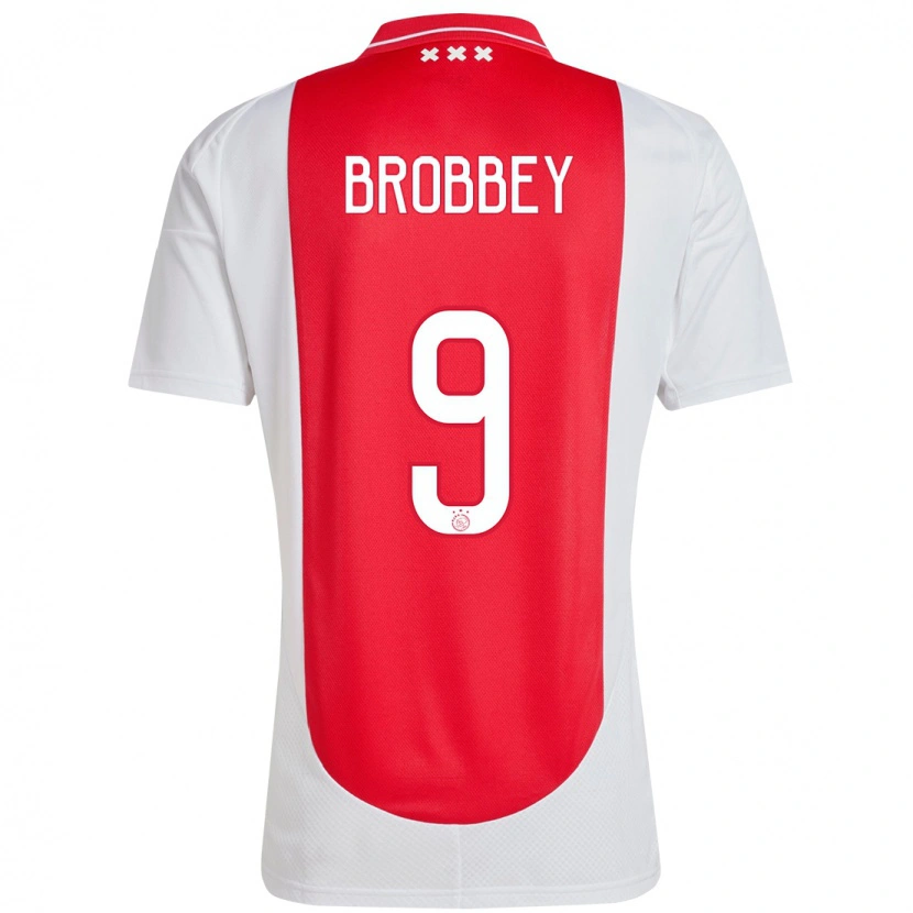 Danxen Kinder Brian Brobbey #9 Rot Weiß Heimtrikot Trikot 2024/25 T-Shirt
