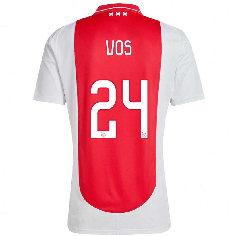 Danxen Kinder Silvano Vos #24 Rot Weiß Heimtrikot Trikot 2024/25 T-Shirt