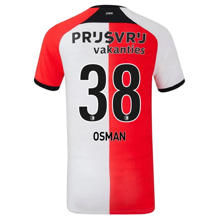 Danxen Kinder Ibrahim Osman #38 Rot Weiß Heimtrikot Trikot 2024/25 T-Shirt