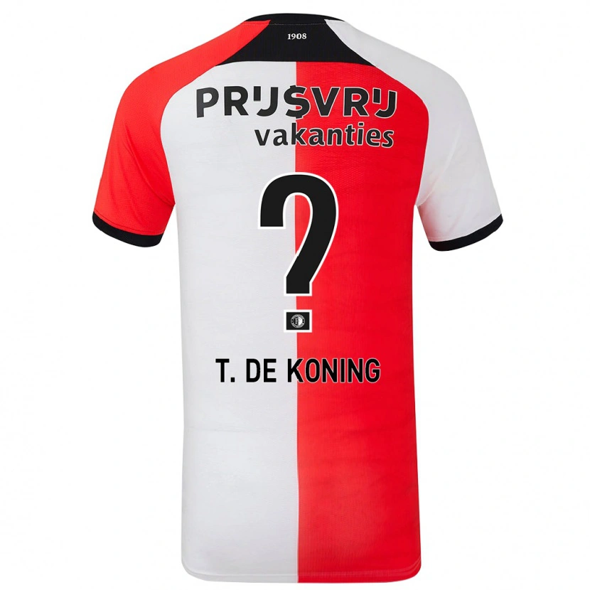 Danxen Kinder Tim De Koning #0 Rot Weiß Heimtrikot Trikot 2024/25 T-Shirt