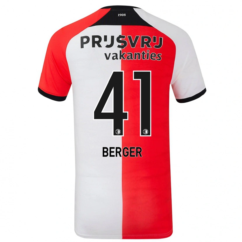 Danxen Kinder Mannou Berger #41 Rot Weiß Heimtrikot Trikot 2024/25 T-Shirt