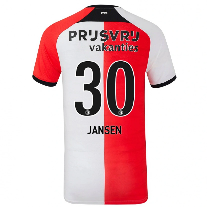 Danxen Kinder Thijs Jansen #30 Rot Weiß Heimtrikot Trikot 2024/25 T-Shirt