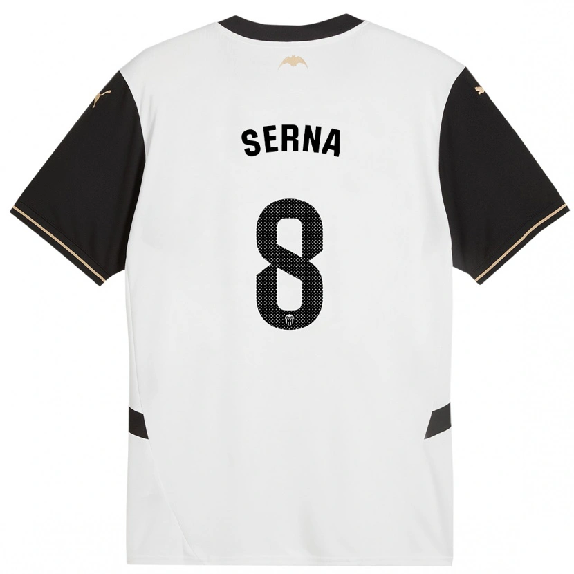 Danxen Kinder Liced Serna #8 Weiß Schwarz Heimtrikot Trikot 2024/25 T-Shirt