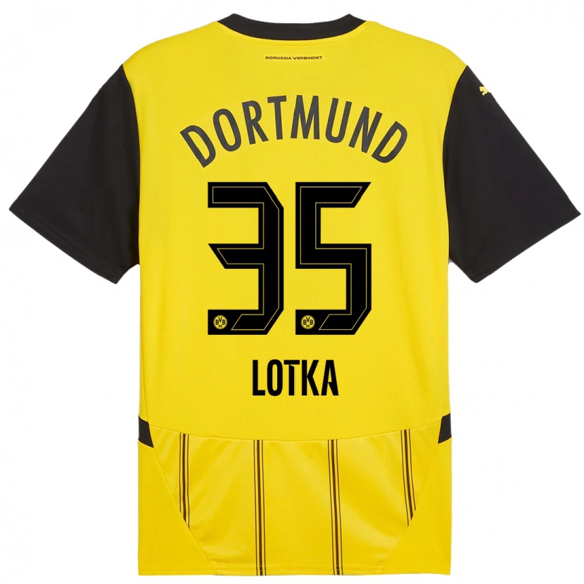 Danxen Kinder Marcel Lotka #35 Gelb Schwarz Heimtrikot Trikot 2024/25 T-Shirt