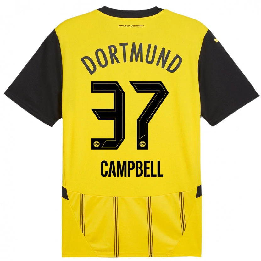 Danxen Kinder Cole Campbell #37 Gelb Schwarz Heimtrikot Trikot 2024/25 T-Shirt