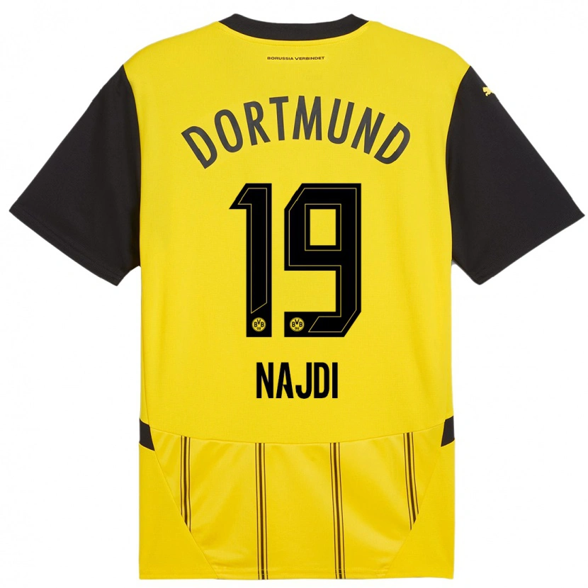 Danxen Kinder Ahmad Najdi #19 Gelb Schwarz Heimtrikot Trikot 2024/25 T-Shirt