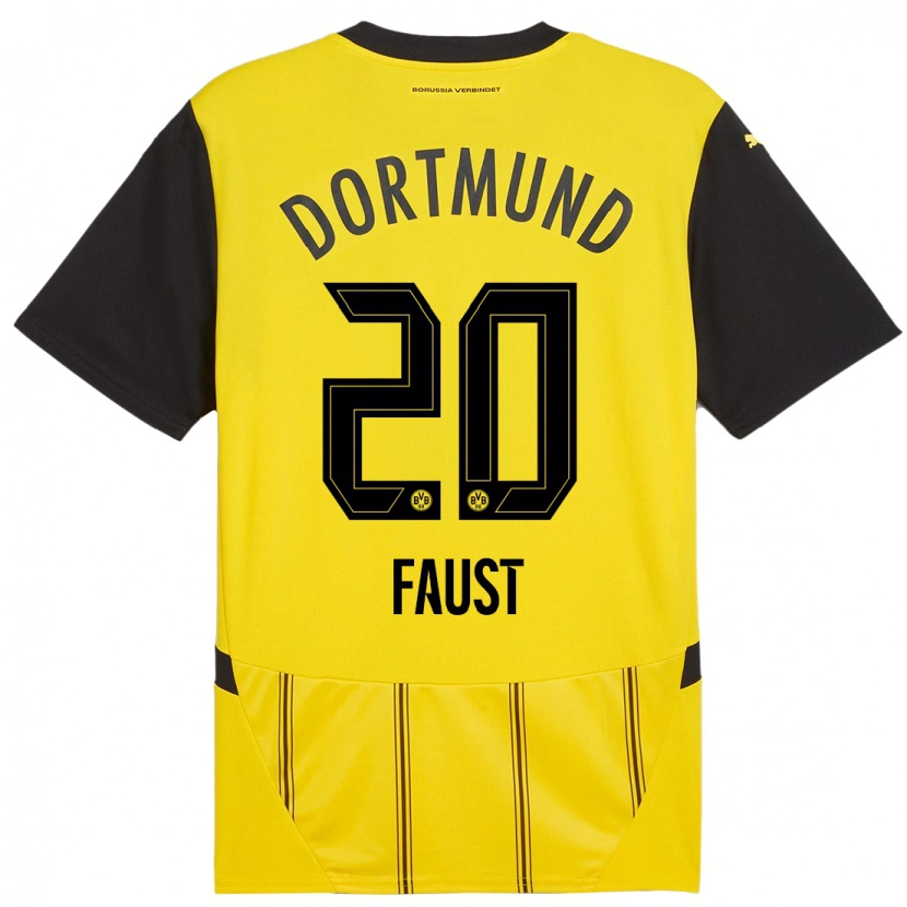 Danxen Kinder Tom Faust #20 Gelb Schwarz Heimtrikot Trikot 2024/25 T-Shirt