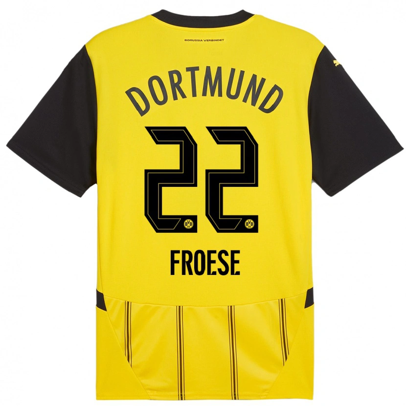 Danxen Kinder Julien Froese #22 Gelb Schwarz Heimtrikot Trikot 2024/25 T-Shirt