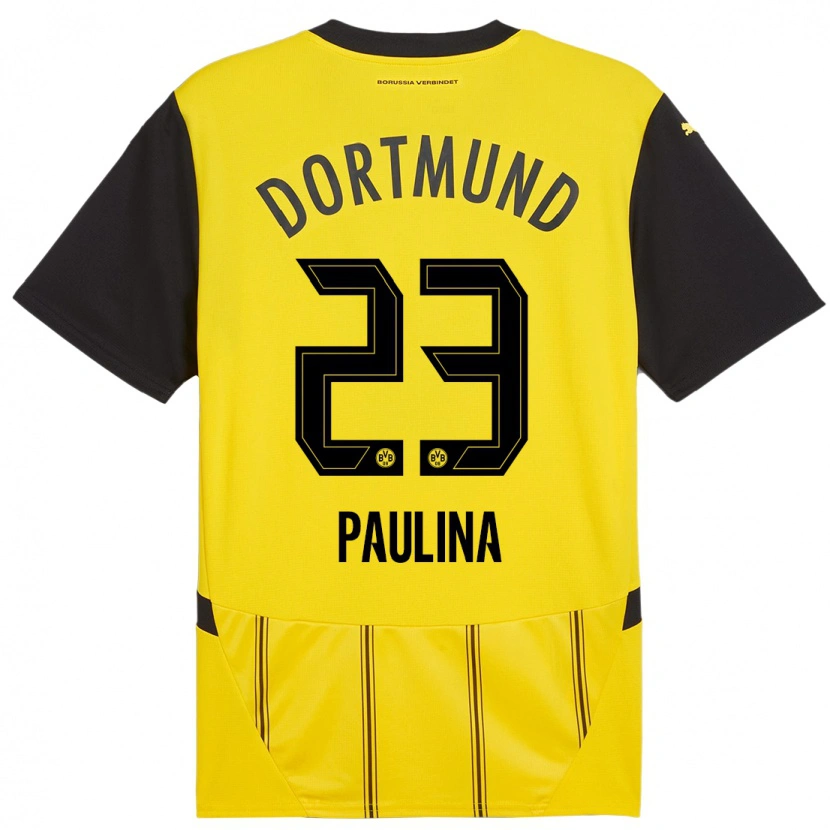 Danxen Kinder Jordi Paulina #23 Gelb Schwarz Heimtrikot Trikot 2024/25 T-Shirt
