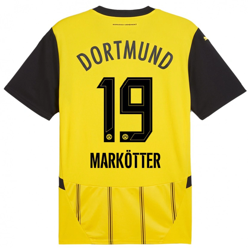 Danxen Kinder Jonah Markötter #19 Gelb Schwarz Heimtrikot Trikot 2024/25 T-Shirt