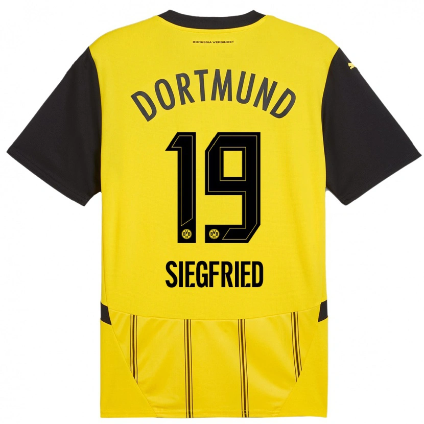 Danxen Kinder Janz Siegfried #19 Gelb Schwarz Heimtrikot Trikot 2024/25 T-Shirt