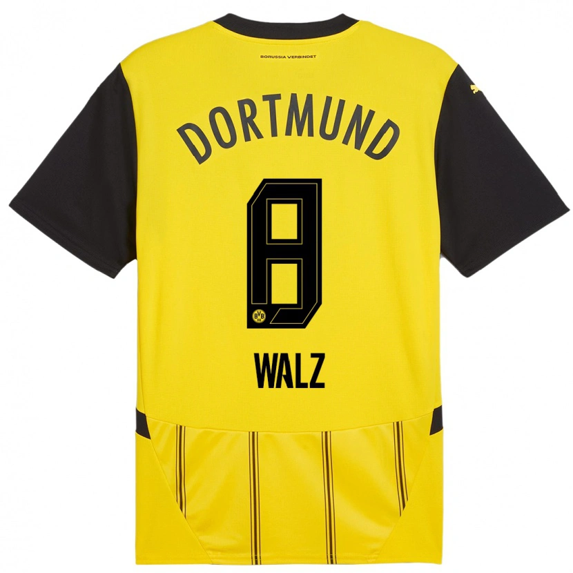 Danxen Kinder Vasco Walz #8 Gelb Schwarz Heimtrikot Trikot 2024/25 T-Shirt