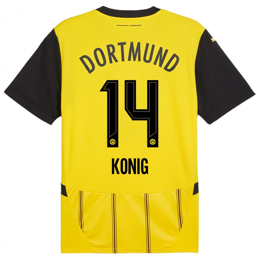 Danxen Kinder Raul Konig #14 Gelb Schwarz Heimtrikot Trikot 2024/25 T-Shirt