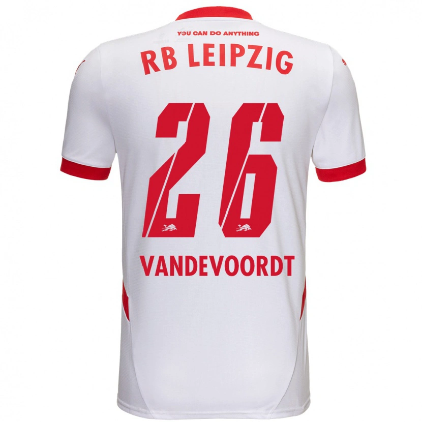 Danxen Kinder Maarten Vandevoordt #26 Weiß Rot Heimtrikot Trikot 2024/25 T-Shirt