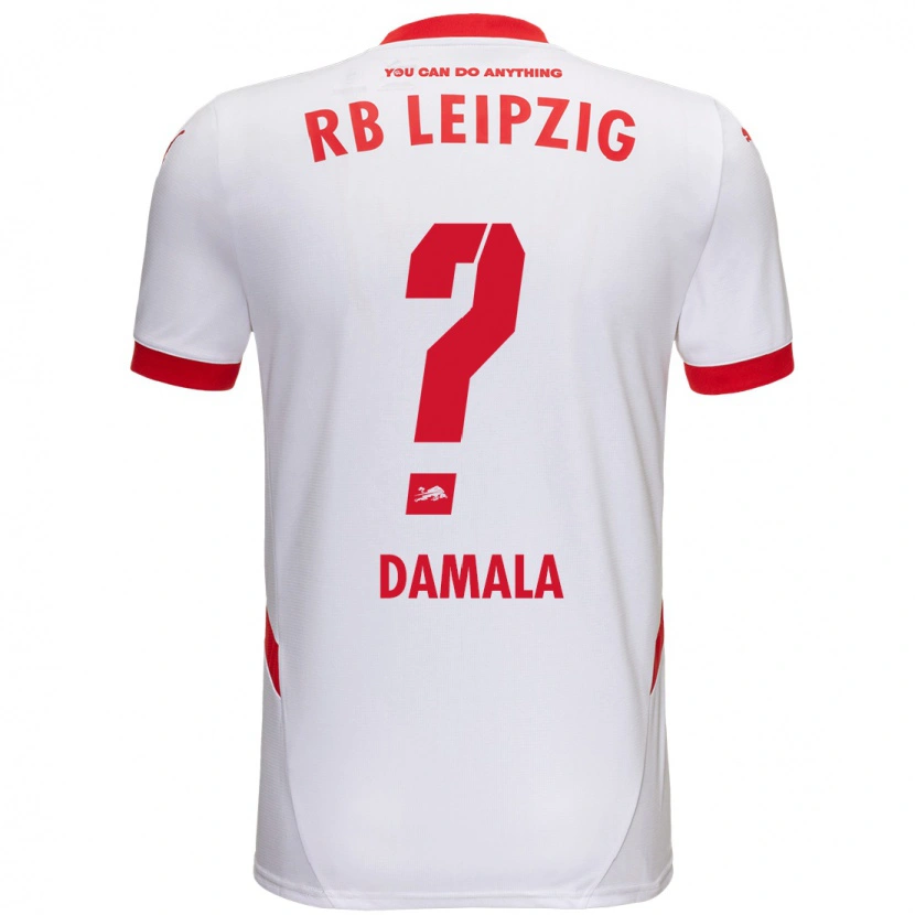 Danxen Kinder Bilal Damala #0 Weiß Rot Heimtrikot Trikot 2024/25 T-Shirt