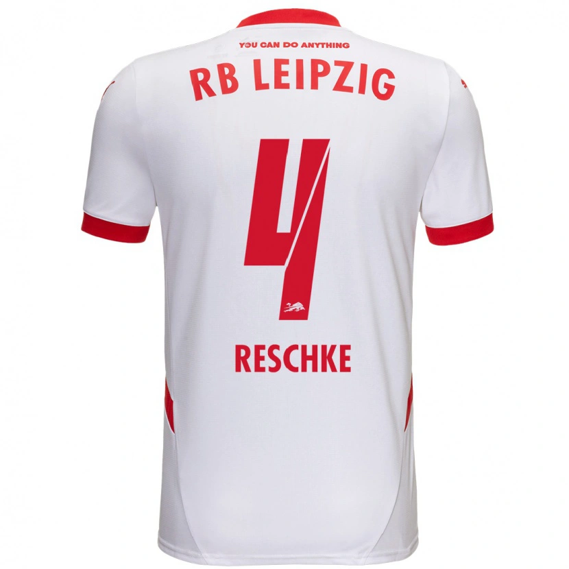Danxen Kinder Gianluca Reschke #4 Weiß Rot Heimtrikot Trikot 2024/25 T-Shirt