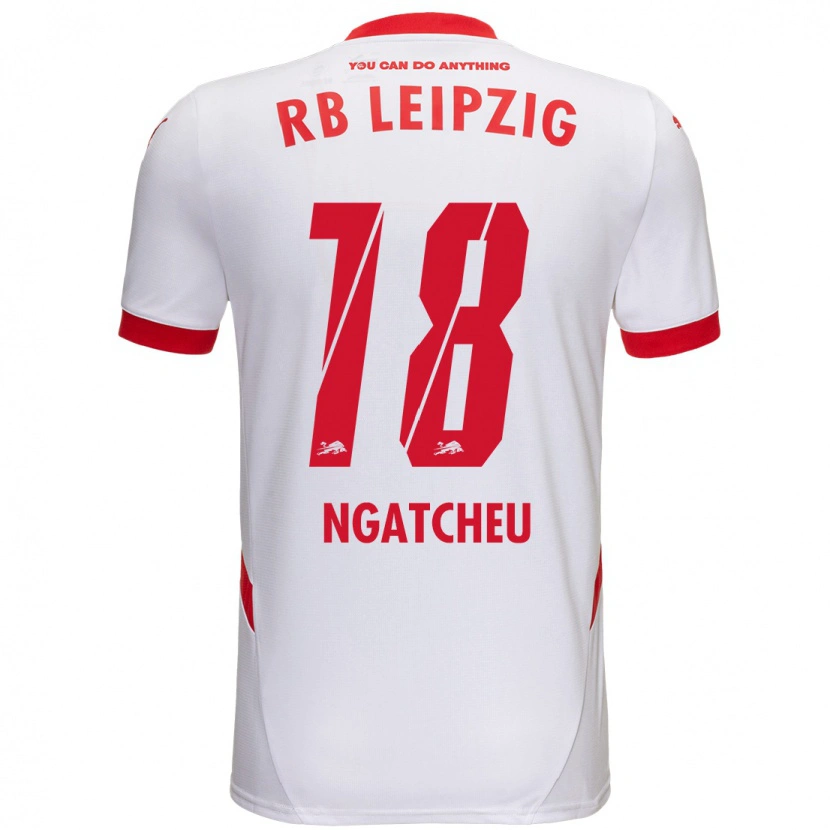 Danxen Kinder Yohan Ngatcheu #18 Weiß Rot Heimtrikot Trikot 2024/25 T-Shirt