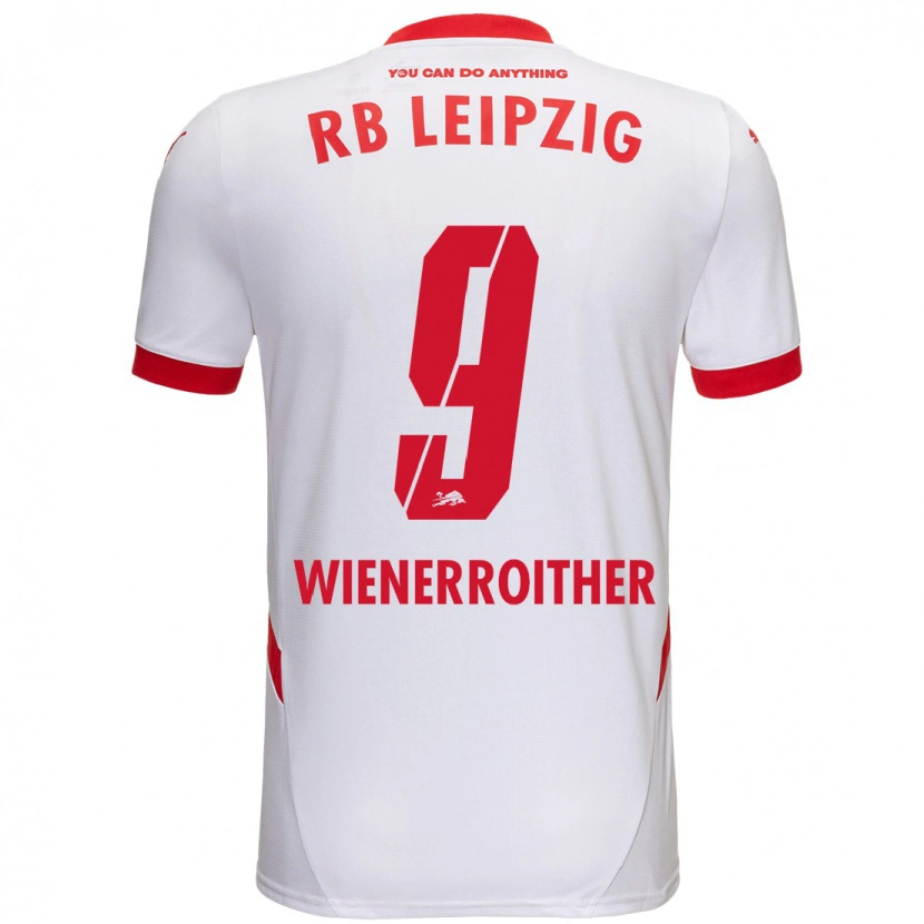 Danxen Kinder Katja Wienerroither #9 Weiß Rot Heimtrikot Trikot 2024/25 T-Shirt