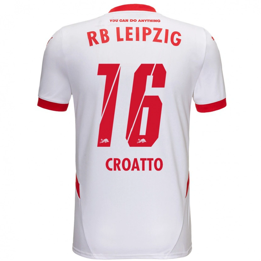 Danxen Kinder Michela Croatto #16 Weiß Rot Heimtrikot Trikot 2024/25 T-Shirt