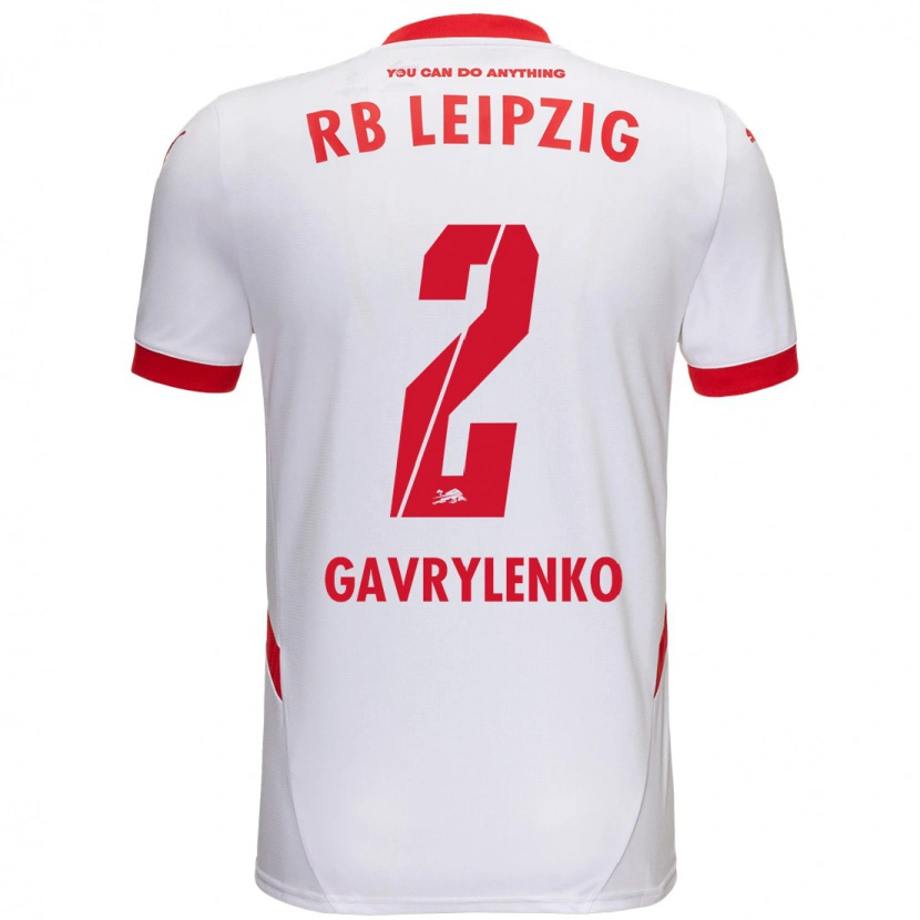 Danxen Kinder Oleksandr Gavrylenko #2 Weiß Rot Heimtrikot Trikot 2024/25 T-Shirt