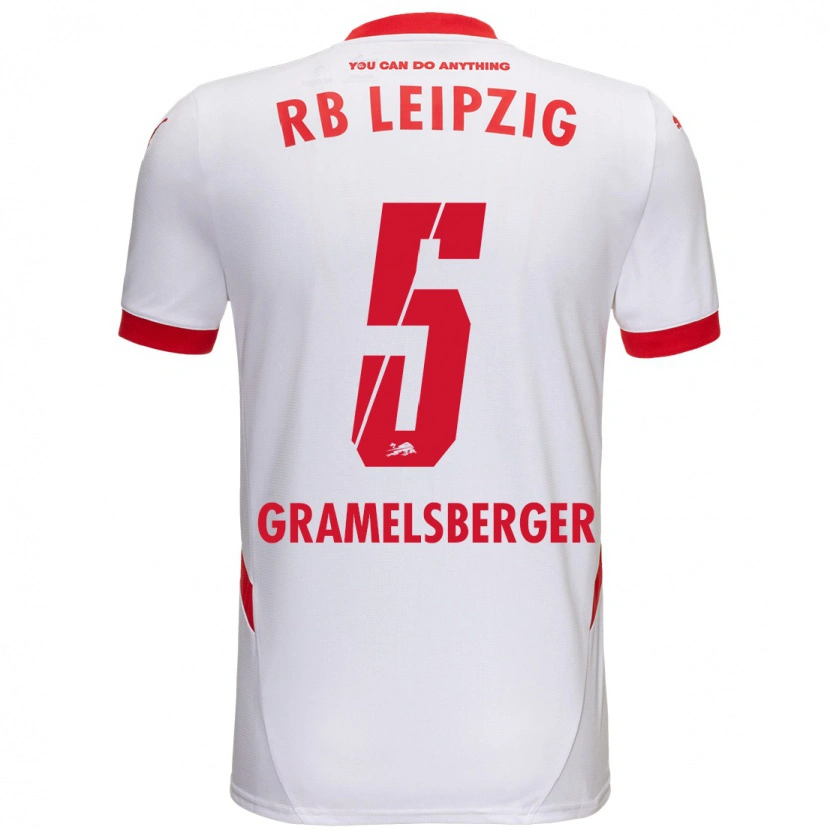 Danxen Kinder Lennert Gramelsberger #5 Weiß Rot Heimtrikot Trikot 2024/25 T-Shirt