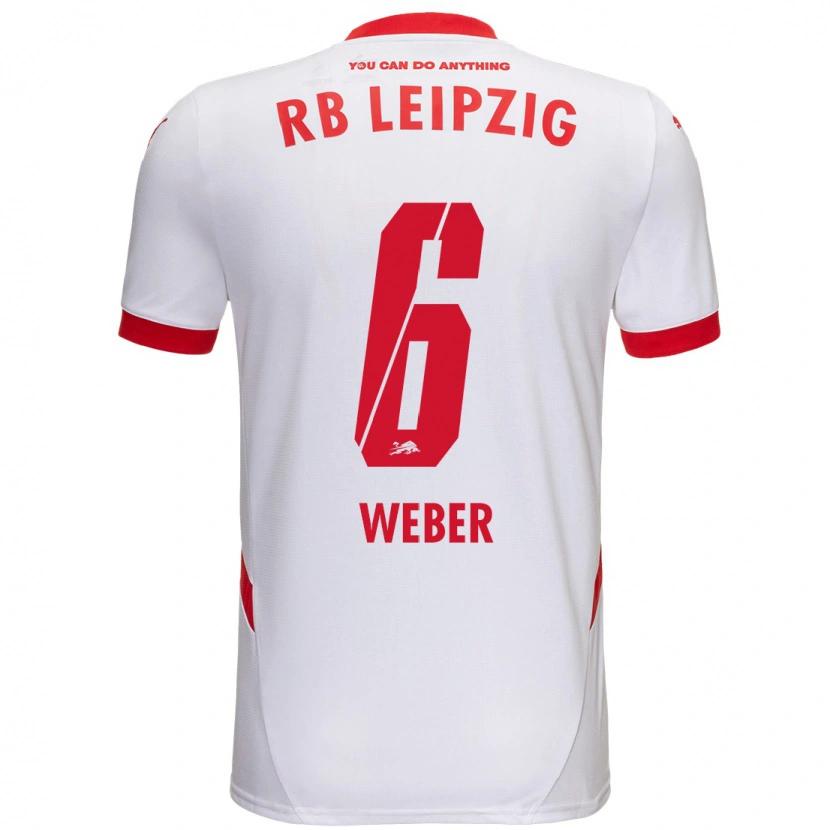 Danxen Kinder Samuel Weber #6 Weiß Rot Heimtrikot Trikot 2024/25 T-Shirt