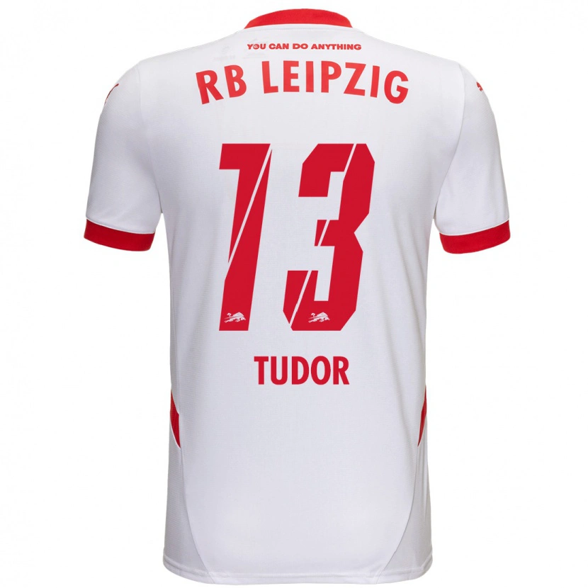 Danxen Kinder Aaron Tudor #13 Weiß Rot Heimtrikot Trikot 2024/25 T-Shirt