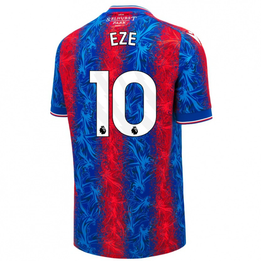 Danxen Kinder Eberechi Eze #10 Rot Blauen Streifen Heimtrikot Trikot 2024/25 T-Shirt