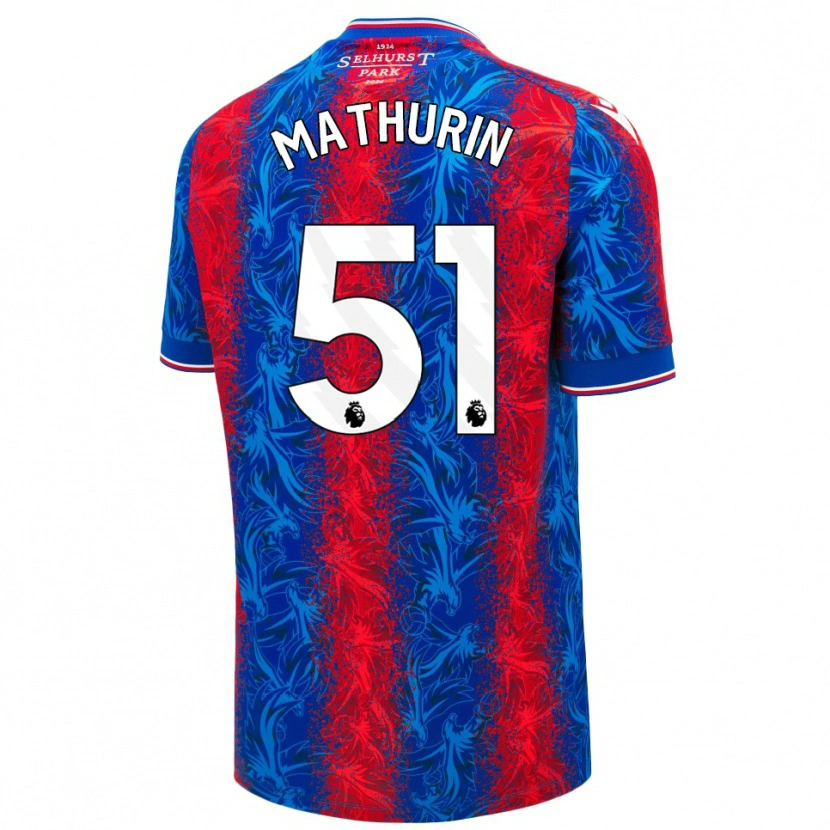 Danxen Kinder Roshaun Mathurin #51 Rot Blauen Streifen Heimtrikot Trikot 2024/25 T-Shirt