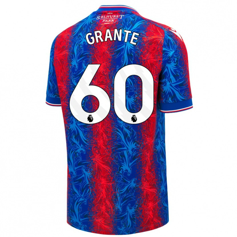 Danxen Kinder Jake Grante #60 Rot Blauen Streifen Heimtrikot Trikot 2024/25 T-Shirt
