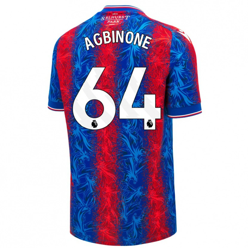 Danxen Kinder Asher Agbinone #64 Rot Blauen Streifen Heimtrikot Trikot 2024/25 T-Shirt
