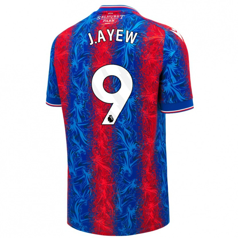 Danxen Kinder Jordan Ayew #9 Rot Blauen Streifen Heimtrikot Trikot 2024/25 T-Shirt