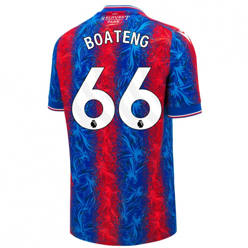 Danxen Kinder David Boateng #66 Rot Blauen Streifen Heimtrikot Trikot 2024/25 T-Shirt