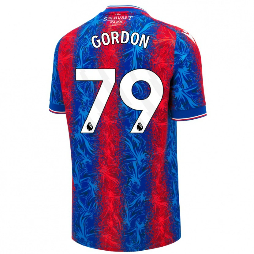 Danxen Kinder John-Kymani Gordon #79 Rot Blauen Streifen Heimtrikot Trikot 2024/25 T-Shirt