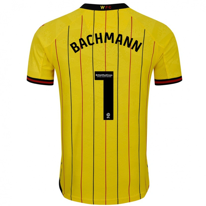 Danxen Kinder Daniel Bachmann #1 Gelb Schwarz Heimtrikot Trikot 2024/25 T-Shirt
