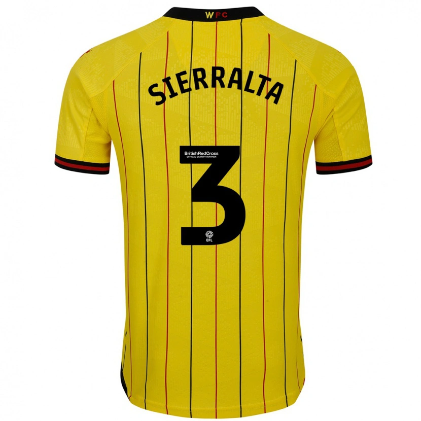 Danxen Kinder Francisco Sierralta #3 Gelb Schwarz Heimtrikot Trikot 2024/25 T-Shirt