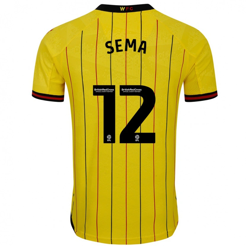 Danxen Kinder Ken Sema #12 Gelb Schwarz Heimtrikot Trikot 2024/25 T-Shirt