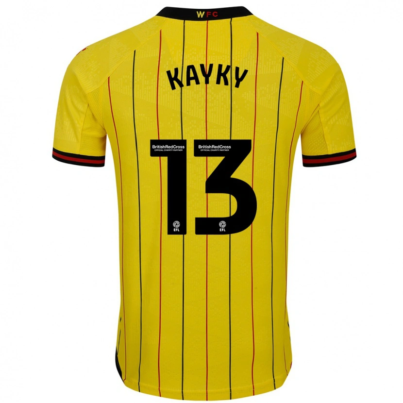 Danxen Kinder Kayky Almeida #13 Gelb Schwarz Heimtrikot Trikot 2024/25 T-Shirt