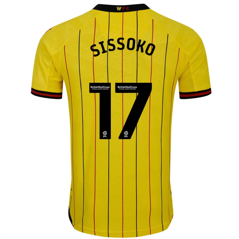 Danxen Kinder Moussa Sissoko #17 Gelb Schwarz Heimtrikot Trikot 2024/25 T-Shirt
