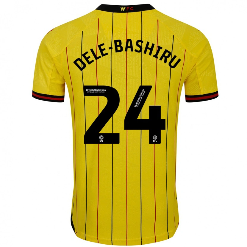 Danxen Kinder Tom Dele-Bashiru #24 Gelb Schwarz Heimtrikot Trikot 2024/25 T-Shirt